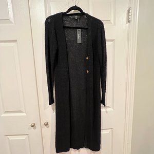 Lulus (brand new- NWT) Black Knit Long Cardigan